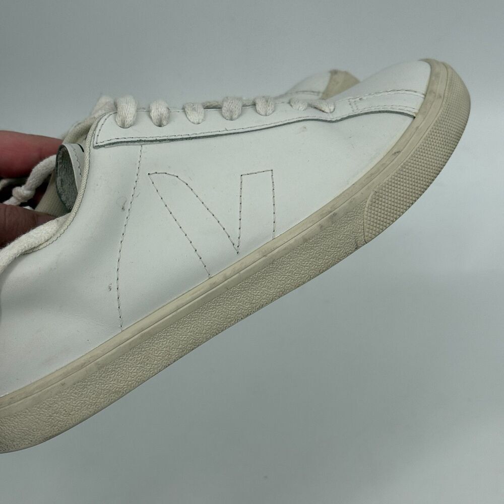 Veja Esplar Leather Suede White Sneakers Casual Preppy Athleisure Women Size 8 - Picture 11 of 12